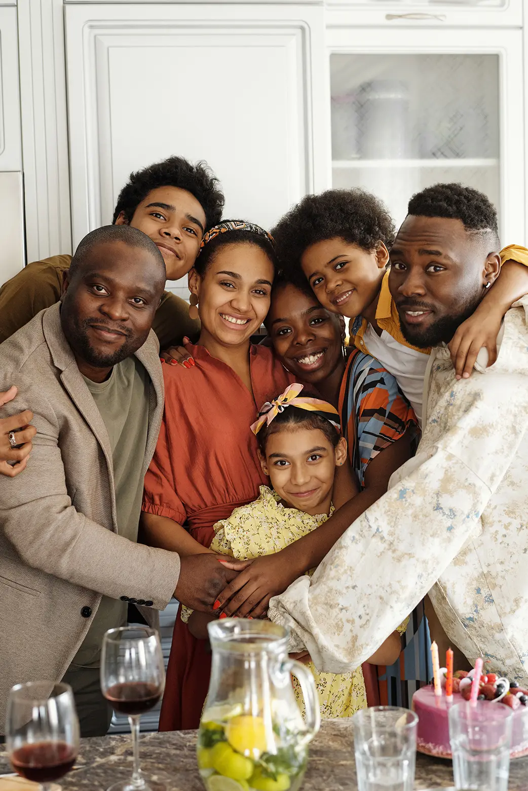 A family gathered together at a celebration